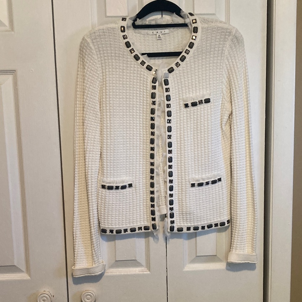 CAbi off white Sweater. Size M
